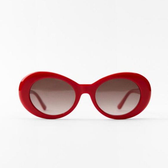 ZARA ACETATE OVAL  RED SUNGLASSES